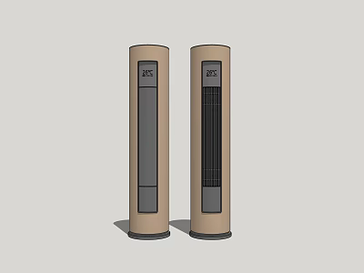 Brown Tower Air Conditioner Fan With Digital Display And Control Panel Design 3d model