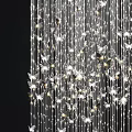 Elegant Modern Chandelier With Crystal Strings And Butterfly Decorations For Interior