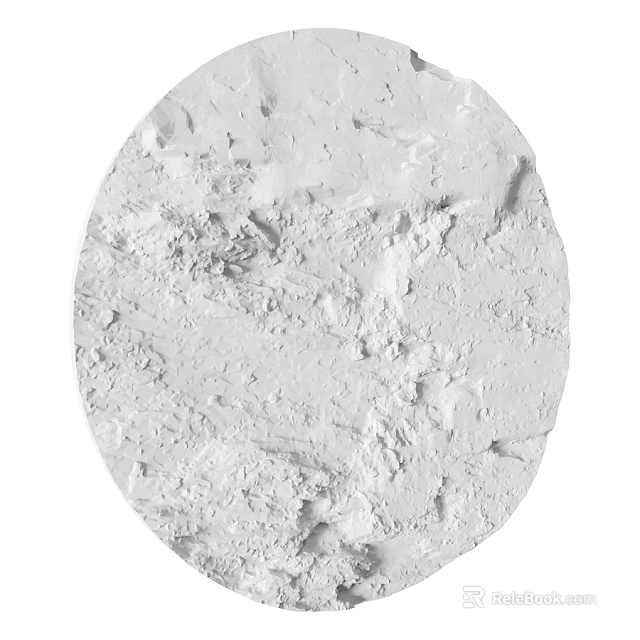 White Rough Textured Circular Decorative Component For Interior Home Decoration 3d model 