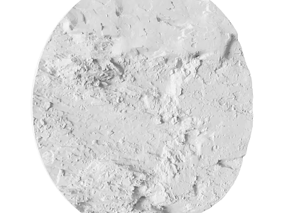White Rough Textured Circular Decorative Component For Interior Home Decoration 3d model