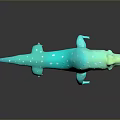 Game Movie Character Blue Lizard Like Creature With White Spots And Shiny Reflection