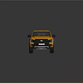 Bright Yellow Modern Pickup Truck With Black Roof And Stylish Wheels