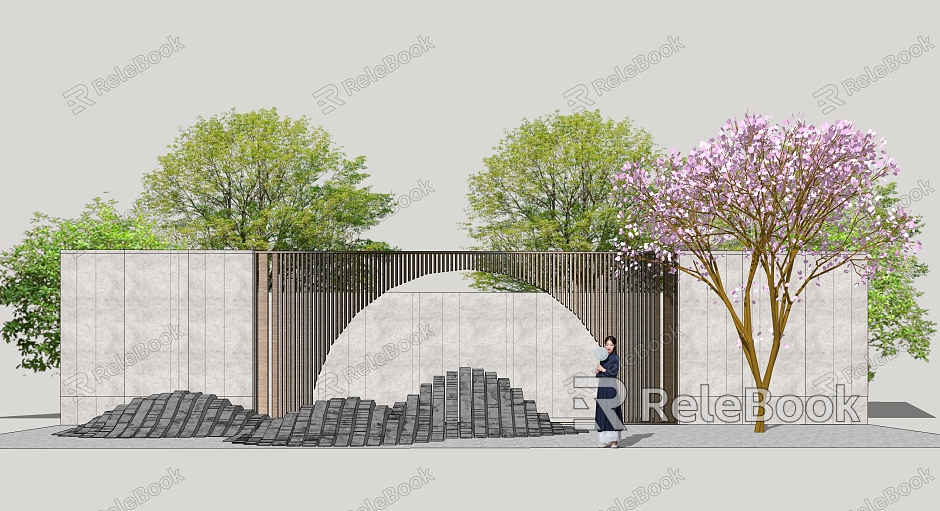 New Chinese style landscape wall model