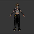 Stylish 3D Character With Colorful Braids Mask Wristbands Star Pattern Cargo Pants And Sneakers
