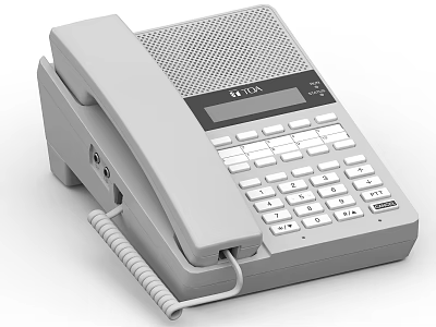Office Electrical Appliance Modern Desk Phone With Digital Display And Keypad 3d model