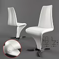 Modern White Single Chair With Sleek Leather Design And Detailed Dimensions