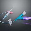 Medical IV Infusion Devices With Needle Catheter Connector And Adhesive Fixator