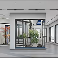 Modern Doors And Windows Showroom With Glass Display Green Plants And Contemporary Design