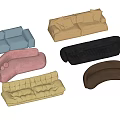 Various Style Sectional Sofa With Different Colors For Modern Living Room 3d model