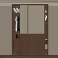 Modern Wooden Wardrobe Interior With Sliding Doors Hanging Space Shelves And Drawers
