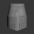 Shiny Silver Medieval Knight Weapon Helmet With Rivets And Holes Design