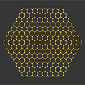 Yellow Hexagonal Honeycomb Structure With Geometric Pattern And 3D Design 3d model
