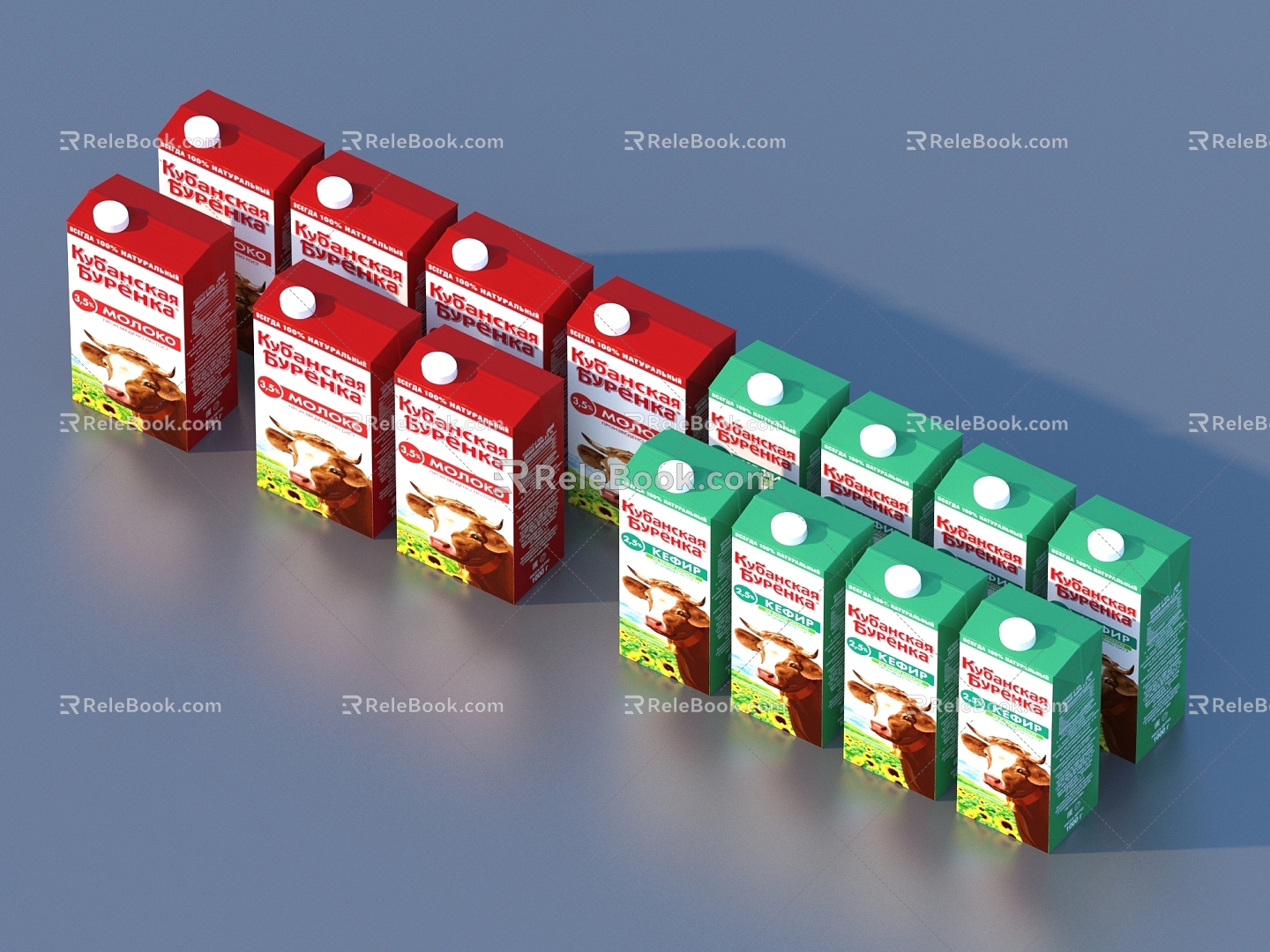 Milk packaging box for drinks 3d model