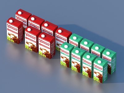 Milk packaging box for drinks 3d model