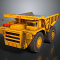 Large Yellow Mining Truck With Heavy Duty Dump Body Large Tires And Cab