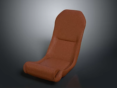 Modern Brown Leather Chair With Comfortable Backrest And Sleek Design 3d model