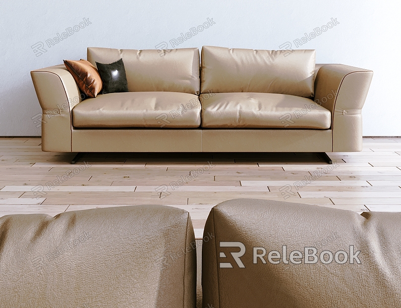 Leather double sofa Modern double sofa model