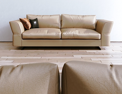 Leather double sofa Modern double sofa 3d model