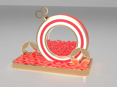 Internet Red Card Point Week Celebration Christmas Christmas New Year Magic Key Gold Coin Gashapon Machine 3d model