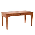 Classic Wooden Desk With Brown Rectangular Top And Simple Storage Drawers Design 3d model
