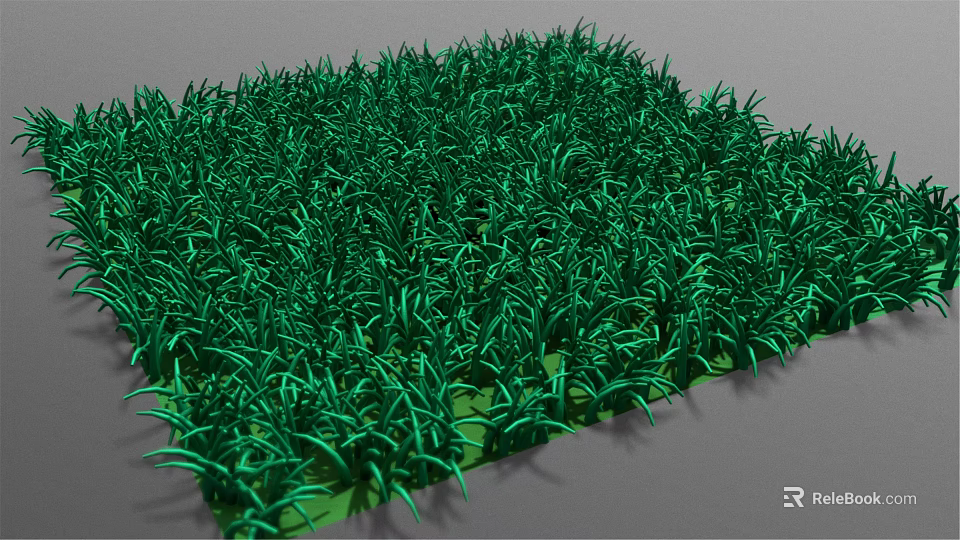 Lush Green Grass With Dense Blades And Vibrant Carpet Texture 3d model 