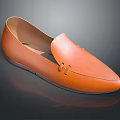 Orange Leather Loafers with Buckle Detail and Black Sole Stylish Casual Footwear for Everyday Wear