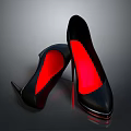 Black High Heels With Red Interior And Stylish Design For Daily Use