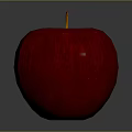 Juicy Ripe Red Apple With Shiny Vibrant Surface And Natural Stem