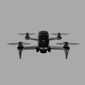 Modern Drone With Four Rotors Blue Accents And Advanced Camera Design