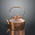 Copper Kettle as Essential Household Kitchen Item With Handle and Spout 3d model