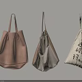 Hanging Minimalist Tote Bags On Wall Brown Beige With Text Print Design