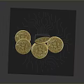 Stack Of Gold Coins With Bitcoin Symbols On Circuit Board Surface