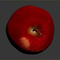 Fresh Juicy Shiny Red Apple with Smooth Surface on Dark Background and Clear Reflection