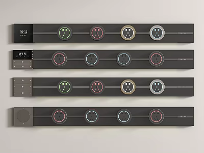 Modern Kitchen Smart Control Panels With Diverse Designs And Colorful Buttons 3d model