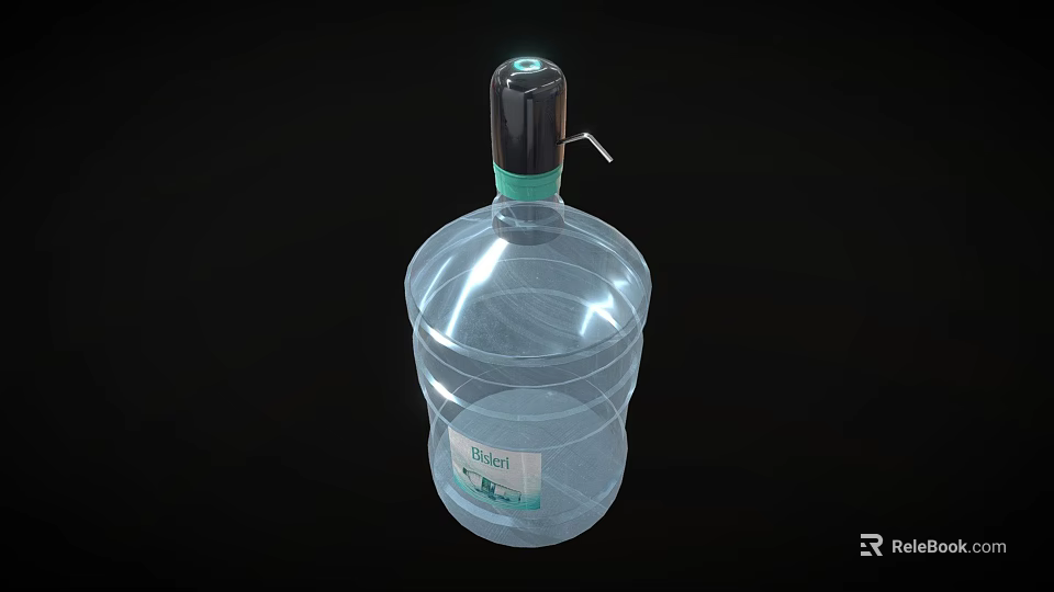 Transparent Large Washing Detergent Container With Black And Green Lid And Spout For Household Use 3d model 