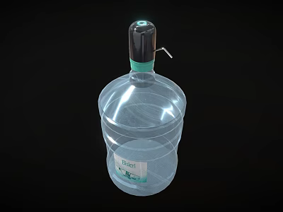 Transparent Large Washing Detergent Container With Black And Green Lid And Spout For Household Use 3d model