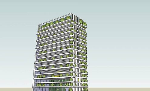 Modern Residential Building High-rise Ecological Residential Building 3d model