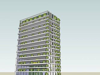 Modern Residential Building High-rise Ecological Residential Building 3d model