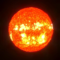 Vibrant Orange Sun With Bright Surface Flares And Active Solar Regions
