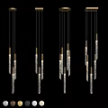 Sleek Modern Crystal Pendant Lights With Long Metallic Rods And Sparkling Design