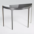 Modern Console Table With Gold Metal Frame And Black Sleek Top Design
