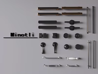 Minotti Various Modern Handles For Home Furniture And Cabinet Doors 3d model