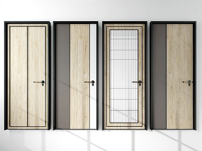 Modern swing door wooden door 3d model