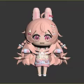 Cute Game Movie Character With Pink Hair Rabbit Ears Twintails And Big Eyes