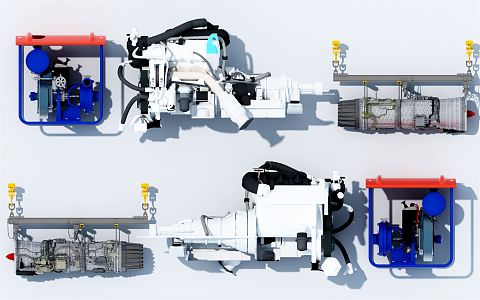 modern engine 3d model