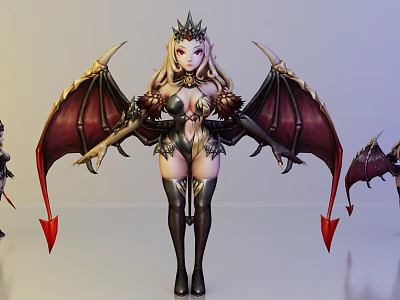 Modern game character demon 3d model