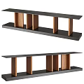 Modern Black And Wooden Bookcase With Open Shelves For Home Office Interior