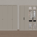 French Style Wardrobe Flat Door Wardrobe Changhong Glass Wardrobe 3d model