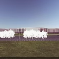 Modern School Buildings With Sports Field Water Feature And Green Campus Landscape