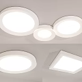Modern Ceiling Lights Featuring Round And Square Design With Bright LED Illumination 3d model